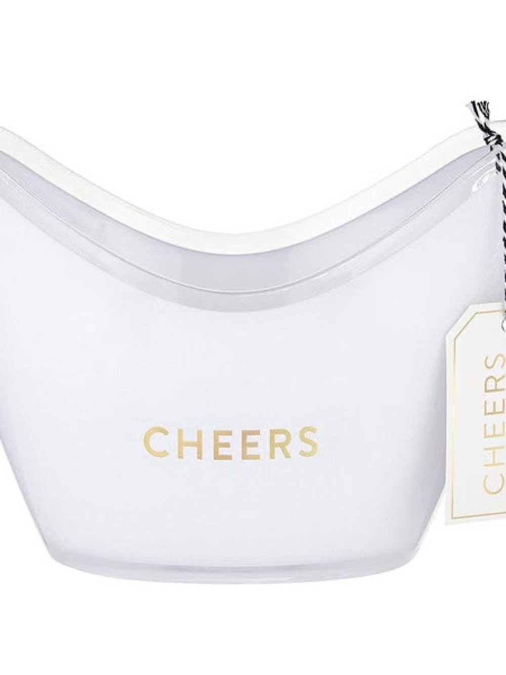 CHEERS White Party Ice Bucket - Elegant Gold Lettering